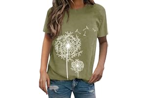 MJGKHIY T-Shirt Donna Manica Corta Curvy Larghe Stampate con Girocollo Larghe Elegante Moda Top Camicia Cotone Magliette Curvy T-Shirt Casual Tee Ampia Blusa Maglia Donna Elegante Fiori