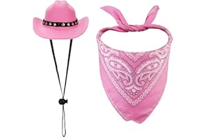 PEUTIER Kostium Kowboja dla Psa, Kapelusz i Bandana, Szalik i Pieniężne Pieski Szlaki na Halloween dla Malych Zwierząt