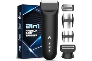 Afeitadora Corporal Masculina Depiladora Corporal Hombre: IFANZETECH Maquina Depilar Hombre con 2 Cuchilla Cerámica Desmontable para Axilas, Pecho, Piernas y Genitales, IPX7 Impermeable, Seco y Húmedo