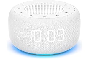 BUFFBEE Radiosveglia per la camera da letto - Suono di alta qualità per la radio, luce notturna a 7 colori, display a gamma completa con dimmer per il comodino (bianco)