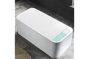 KAZAFA Foldable Bathtub Cover PVC Bathtub Boards, Foldable Dustproof Bathtub Covers, Insulation PVC Bathtubs Foldable Bathtub Board Dustproof Bathtub Tray for Home, Bathroom Spa, White (170 * 70 * 0.65cm)