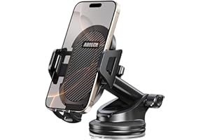 Arteck Car Mount, Universal Mobile Phone Car Mount Holder 360° Rotation for Auto Windshield and Dash, for Cell Phones Apple iPhone 16, Plus, Pro, Pro Max, 15, 14, 13, 12, 11, SE, Android Smartphone