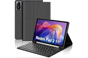 FOGARI Teclado para Redmi Pad 2 11" 2025, Funda Redmi Pad 2 con Teclado, Español Ñ Teclado Bluetooth Extraíble Magnético para Xiaomi Redmi Pad 2 11", Negro