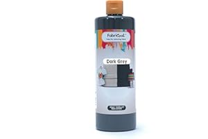 FURNITURE CLINIC FabriCoat Pintura textil, se utiliza para restaurar o cambiar el color de tapicerías, muebles, interiores de coches, prendas de ropa y calzado (500 ml, gris oscuro)