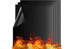 BOLEi BBQ Grillmatte 40 X 60 cm(4er Set) | Antihaft Grillmatten | Backmatte Backpapier Wiederverwendbar | Grillmatten für Gasgrill und Holzkohle | Hitzebeständig & zuschneidbar