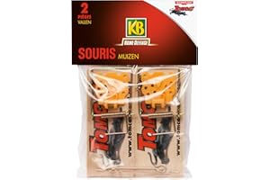 KB HOME DEFENSE 28335 - Pièges à Souris Mécanique en Bois x 2 - Pièges très solides et mécanisme simple