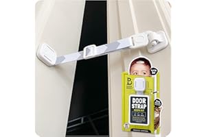 Door Buddy Baby & Cat Proof Latch - Grey. Adjustable Cat Strap Keeps Baby Out. Simple Child Safety Lock. Interior Alternative