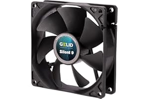 Gelid Solutions Silent 9 Black Ventola 92 mm Funzionamento silenzioso Pale ventola ottimizzate Flusso d'aria elevato Connettore 3 pin RPM 1500 92 x 92 x 25 mm Nero
