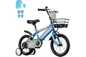 ‎HABIB GRUPPE Habib Jungenfahrrad Dino-Edition 12 14 16 Zoll | Komplettset mit Schutz-Set, Korb & Pumpe | Kinderfahrrad mit Stützrädern & Handbremse für Jungen ab 3 Jahre