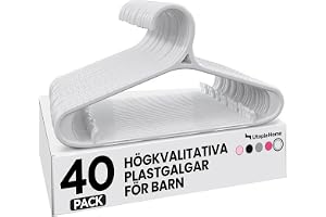 Utopia Home Barngalgar – 28 cm plastgalgar för garderob – galgar för spädbarn eller barn för kläder, 40-pack