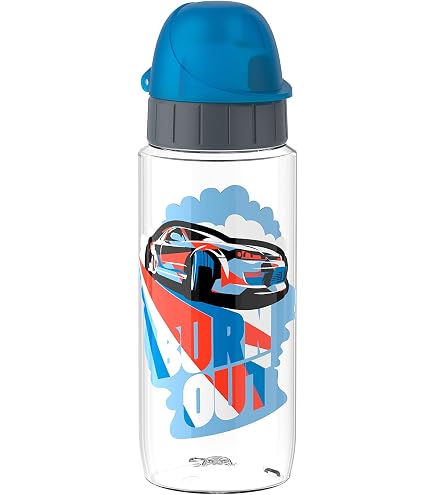 Emsa Drink2Go PP Trinkflasche 0,7L – Drehverschluss Mit 2 Öffnungen, 100% Auslaufsicher, Spülmaschinenfest – Soccer-Motiv