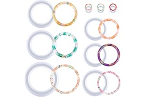 SYHOOD 9 Pièces Moule de Bracelet en Époxy 54 mm 58 mm 60 mm 70 mm 80 mm 90 mm et Moule d Anneau en Résine 16 mm 17 mm 18 mm Moule d Anneau de Bracelet en Silicone pour Bijoux DIY Fournitures d Artisanat