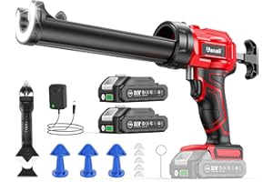 Uaoaii Pistola Silicone a Batteria Compatibile Con Batteria Makita Da 18 V, Pistola Silicone Professionale con 2 Batteria, Luce Led e 4 Velocità, Per Cartucce Da 300 Ml, Per Sigillatura, Spatola