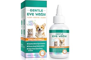 ABODIUSS Augenwäsche für Hunde und Katzen - Spülen + Beruhigen + Reinigen | Augentropfen Hund Schmutz und Tränenflecken Wegzuspülen | Augentropfen Katze Lindert Augenreizungen | Augenreiniger für Hunde&katzen
