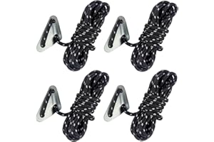 makstore 4 PACK 6mm Tent Guy Ropes, 4m long Reflective Outdoor Guy Ropes with Tensioner, 650LB Heavy duty Nylon Cord Rope for camping (Black, 6mm)
