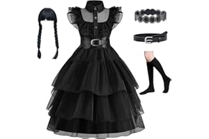 Beejirm Wednessday Costume Kids Black costume Girls Dress for Kids Black Costumes Carnival costumes Girls Party Dresses 4-13 Years
