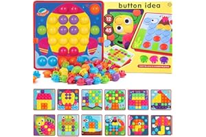 Guihumz Mosaik Steckspiel für Kinder ab 2 3 Jahre,Steckmosaik mit 45 Steckperlen und 12 Bunten Steckplätte,Bunte Steckspiel Set,Lernspielzeug Geschenk für Mädchen Junge