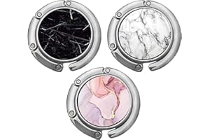 Funngy Crochet de Sac à Main,3 PCS Accroche Sac Pliable en Métal Crochet de Sac à Pliable Support de Crochet de Sac Antidérapant Pliable Porte Sac à Main pour Main Bureau Restaurant