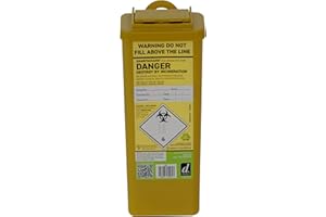 Munitech, Sharps Bin 0.5L, Sharps Container With Safety Web for Needle Disposal, Eco Friendly, Value (Pack of 5)