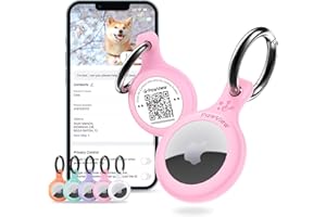 PAWVIEW AirTag Holder & Collar for Pets. GPS Tag & App with Smart QR ID for Instant Location, Pet Profile and Contact Info. Dog Tracker or Cat Tracker (Pink)