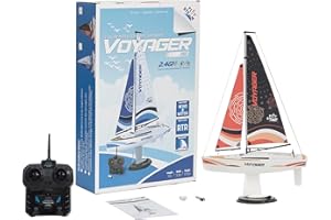 PLAYSTEAM Voyager 280 - Velero con Motor RC de 2,4 GHz en Color Rojo, 17.5 Pulgadas de Alto