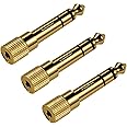 TriLink Kopfhörer Adapter 3er Pack [Vergoldetes Reines Kupfer] 3,5 mm 1/8 Zoll Buchse auf 6,35 mm 1/4 Zoll Klinkenstecker Ste