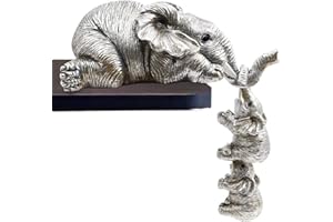 Irayin Elefantes Decoracion Figuras, Elefante de la Suerte, Figuras Decorativas Modernas Salon, Regalo Elefante para Mujer, Decoración para Salón, Escritorio, Oficina - Plata