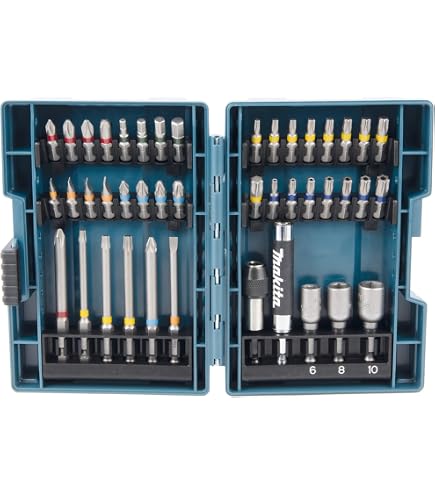 Makita 60 Pc. Driver Bit Accessory Kit, 1/4 Hex Shank, Impact Bits, with Screw Guide and Sleeve Chuck Holders, Screwdriver Bit Sets - Canada Makita 60 Pc. Driver Bit Accessory Kit, 1/4 Hex Shank, Impact Bits, with Screw Guide and Sleeve Chuck Holders, Screwdriver Bit Sets - Canada