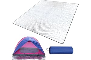 DJOWYH Esterilla aislante de aluminio, 2 x 2 m, impermeable, plegable, térmica, aislamiento térmico, para picnic, playa, camping