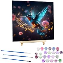 EOBROMD – Dipingi Con I Numeri Kit 'Occhi E Fiori' – Tela 30x40 Cm Con Telaio E Cavalletto Inclusi