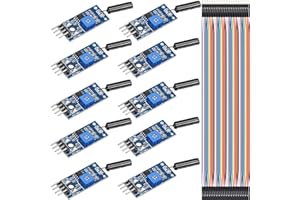 Youmile 10 piezas Módulo de sensor de interruptor de vibración de alta sensibilidad SW-18010P Módulo de sensor de alarma Módulo de vibración, con cable DuPont para Arduino