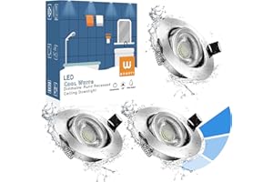 wowatt 3 × 7W Faretti da Incasso per Cartongesso 68mm Dimmerabili 6000K Luce Fredda Faretti a Luce Led Impermeabile IP44 700lm Equivalente a Alogena 70W Spot Incasso Led Ultrasottili 220V Per Bagno