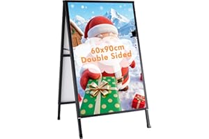 YUCHENGTECH Caballete Publicidad Exterior 60x90 cm Portacartel Doble Cara Soporte para Cartel Metálicos Panel Publicitario Resistente a La Intemperie para Bares Restaurantes Exposiciones Exteriores