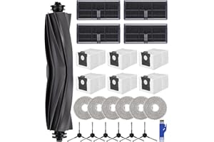 SOBEAU Kit de Recambios para L10s Pro Ultra Heat/ L10s Ultra Gen 2 / X30 Ultra/Mova E30 Ultra,1 Cepillo Principal, 6 Bolsas de Polvo, 6 Trapos, 4 Filtros, 6 Cepillos laterales