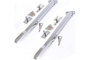WHITE HINGE Pack of 2 10" Satin Chrome Locking Casement Window Stay Fastener