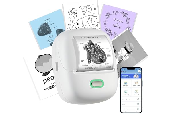 ORGSTA S002 Étiqueteuse Bluetooth Portable Imprimante d'Étiquettes Autocollantes 300 Dpi Mini Étiquette pour Maison, Bureau, École, Cuisine personnalisées, Compatible iOS et Android