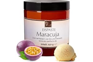 EIS PERFECTO Maracuja-Eispaste für fruchtiges aromatisches Eis » Auch zum Verfeinern von leckerem Eis, Desserts, Getränke, Pralinen Torten und vielem mehr » Inhalt 250 g