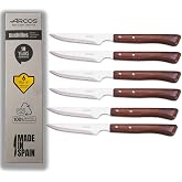 Arcos | Knives Chops Knife Wood Knife | 6 Pieces | Meat Knives Set | Wooden Handle Knives | Eco Packaging | Made in Spain