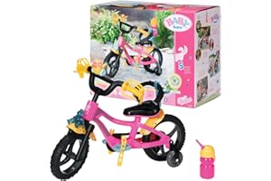 BABY born 830024 Bike for 43 cm Doll - With Horn, Light & Mudguards - Easy for Small Hands, Creative Play Promotes Empathy & Social Skills, For Toddlers 3 Years & Up - Includes Water Bottle