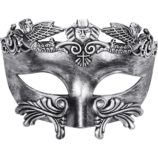 Masque Vénitien Demi-visage - Lot De 2 (noir + Blanc) - Pour Bal Masqué, Halloween, Carnaval - Style Romain Grec