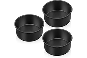 Homikit Okrągła forma do pieczenia, 16 cm, ze stali nierdzewnej, 3-częściowy zestaw foremek do pieczenia z powłoką zapobiegającą przywieraniu, zdrowe i nietoksyczne, łatwe do czyszczenia