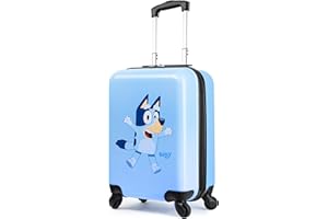 Bluey Walizka dla dzieci małe dzieci twarda skorupa bagaż walizka podróżna 4 kółka uchwyt 49 cm x 33 cm x 22 cm 30 l wakacje podróż niezbędnik