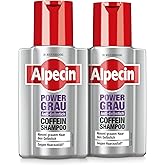 Alpecin Powergrau Shampoo - 2 x 200 ml - für ein attraktives graues Haar | Frischer Grau-Ton ohne Gelbstich | Haarpflege für 
