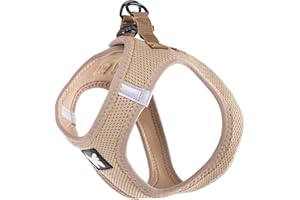 Martin Sellier Harnais Chien Mesh Haute qualité à répartition Uniforme Grand Confort Boucle Rapide Bandes réflechissantes (S, Beige)