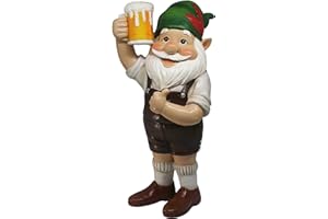 ‎SERRA FE Gerhard Gardner Gartenzwerge Lustig für Außen | Gartenzwerg in Lederhosen | 30cm Größ | Gartenfiguren | Gartendeko | Figuren fur Haus,Hof oder Balkon | Deco Garten Vintage