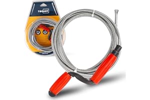 TWOANT Furet Deboucheur Canalisation 3m x 6mm Sonde de Debouchage avec Manivelle Spirale Déboucheur pour Nettoyage Tuyaux Douche Baignoire Evier