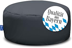 ‎BRUNI Bruni Pouf Sitzhocker M in Grau – runder Sitzpouf, Indoor und Outdoor als Fußhocker, Yoga-Sitzkissen, Meditationskissen geeignet, in Deutschland gefertigt