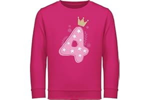 Sweatshirt Children's Jumper for Boys Girls - 4th Birthday - Fourth - 116 (5/6 Years) - Fuchsia - 4 Jumper Years Birthday Children's Birthday for Years Born Happy Birthday Number Four, 1 Fuchsia