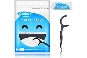 CUPINYO Fil Dentaire 200PCS, Soie Dentaire Menthe, Fil Dentaire Avec Manche, Cure Dent, Floss Dentaire, Pour Les Soins Bucco-Dentaires, Le Nettoyage Des Dents, Une Boîte Portable Est Offerte En Cadeau