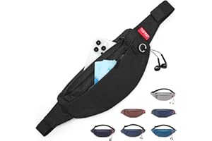 Tinyat Sac Banane Ville Travel Fanny Pack Ceinture Sac de Taille Sling Pocket Super léger pour Voyage Bum Bag T201 (noir/2003)